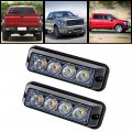 Astra Depot White Amber 12w 4-led Warning Emergency Deck Grille Tow Truck Car Suv Strobe Light Head 2 Pieces