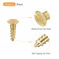 Uxcell Brass Wood Screws 20pcs M5 X 20mm Slotted Drive Flat Head Self Tapping Screw Countersunk For Woodworking Furniture