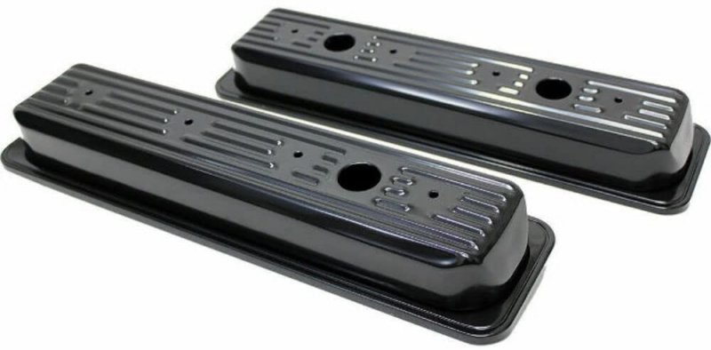 Pirate Mfg Short Black Valve Covers Centerbolt For Chevy Sbc V8 5 0l-5 7l 1987-1999