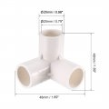 Uxcell 3 Way Elbow Pvc Pipe Fitting Furniture Grade 20mm Size Tee Corner Fittings White