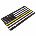Ipick Image Made For American Usa Flag Thin Yellow Line Dispatchers Aluminum Black White License Plate