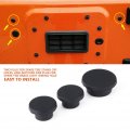 3pcs Tailgate Plugs Set Rubber Spare Tire Carrier Delete Fit For Jeep Wrangler Jk 2007-2018