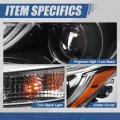 Auto Dynasty Led Projector Headlight Lamp Compatible With Toyota Corolla Sedan Base L Le 2020-2024 Driver Left Side Black