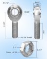 Augrex 1 2 Heim Joints Rod End Kit Chromoly Hard Chrome Plating Left And Right Hand Thread Joint 5 Panhard Set