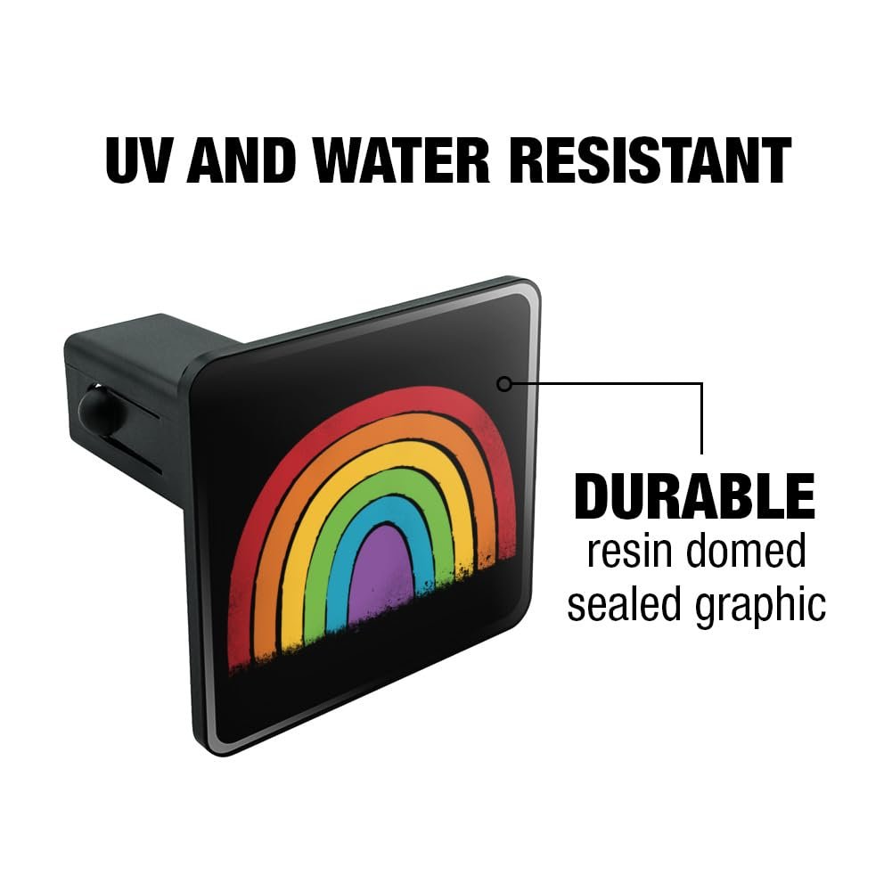 Distressed Pride Rainbow Lgbtq Tow Trailer Hitch Cover Plug Insert 1 25 In Heavy Duty Abs Plastic Black Square Design