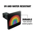 Distressed Pride Rainbow Lgbtq Tow Trailer Hitch Cover Plug Insert 1 25 In Heavy Duty Abs Plastic Black Square Design