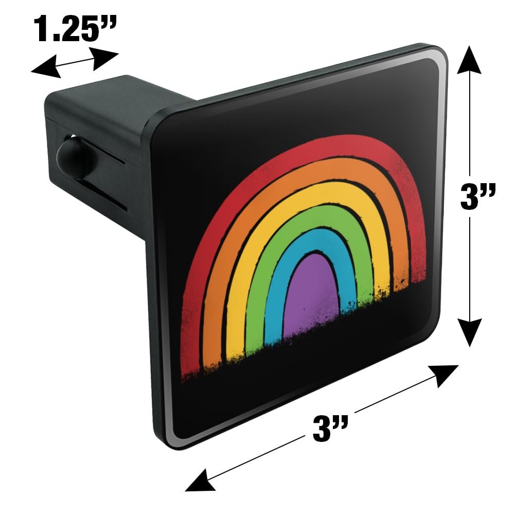 Distressed Pride Rainbow Lgbtq Tow Trailer Hitch Cover Plug Insert 1 25 In Heavy Duty Abs Plastic Black Square Design