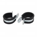 Uxcell 25mm Dia Rubber Lined R Shaped Zinc Plated Pipe Clip Cable Clamp 8pcs