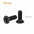 Uxcell M6-1 0x20mm Flat Head Torx Anti Theft Machine Screws 100pcs 10 9 Grade Alloy Steel Drive Countersunk Full Thread Black