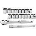 Socket Set 3 8 In Drive Tools 20pcch And Metric 66635g With Teardrop Ratchet 6 In Extension 
