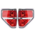 Tail Lights For Ford F150 2009 2010 2011 2012 2013 2014 Rear Brake Lamp Assembly Pair Red Lens Chrome Trim Halogen Fits Regular