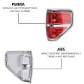 Tail Lights For Ford F150 2009 2010 2011 2012 2013 2014 Rear Brake Lamp Assembly Pair Red Lens Chrome Trim Halogen Fits Regular
