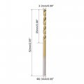 Uxcell 2 3mm Drill Bits High Speed Steel Straight Shank 52mm Length Twist Bit Fully Ground Titanium Coated 6 Pcs