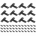 Uxcell T Shape Bracket 40x40x1mm Carbon Steel Flat Repair Plates For Joint Fastener Furniture Construction 24pcs With Screws
