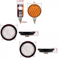 4x Double Face Red-amber 48-led Pedestal Light And Clear Lens Red 24-led Brake Taillight White Reverse Backup Lamp Compatible