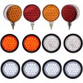 4x Double Face Red-amber 48-led Pedestal Light And Clear Lens Red 24-led Brake Taillight White Reverse Backup Lamp Compatible