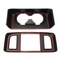 X Autohaux 2 Pcs Abs Carbon Fiber Pattern Rear Drain Cup Holder Cover Exhaust Air Outlet For Ford F-150 2015 2016 2017 2018