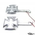 Httmt- Mt204 Ttt004- Motorcycle Rearview Led Turn Signal Maltese Cross Mirrors Compatible With Suzuk Gsxr 600 700