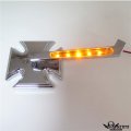 Httmt- Mt204 Ttt004- Motorcycle Rearview Led Turn Signal Maltese Cross Mirrors Compatible With Suzuk Gsxr 600 700