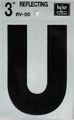Hy-ko Rv-50 U 3 Black Vinyl Self-stick Reflective Letter 