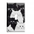 Gotham Decor Black And White Cat Stack Switchplate Switch Plate Cover 