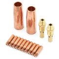 Comprehensive 14 Piece Copper Nozzle Diffuser Tip Kit For Tweco Mig Welding Guns 