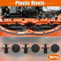 Uxcell 100pcs Plastic Rivets 7mm Bumper Clips Trim Panel Push Fasteners Automotive Expansion Screws With Removal Tool