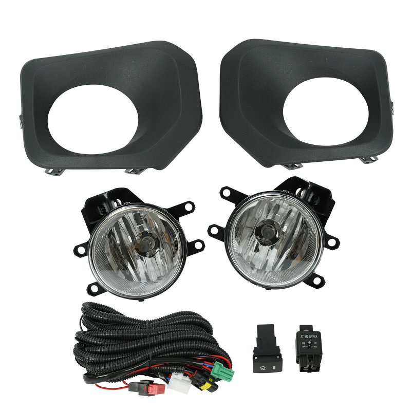Clear Lens Fog Light Bumper Lamp Kit With Switch Bezel Cover For 2016 2020 Toyota Tacoma Part 812200w040 812100w050