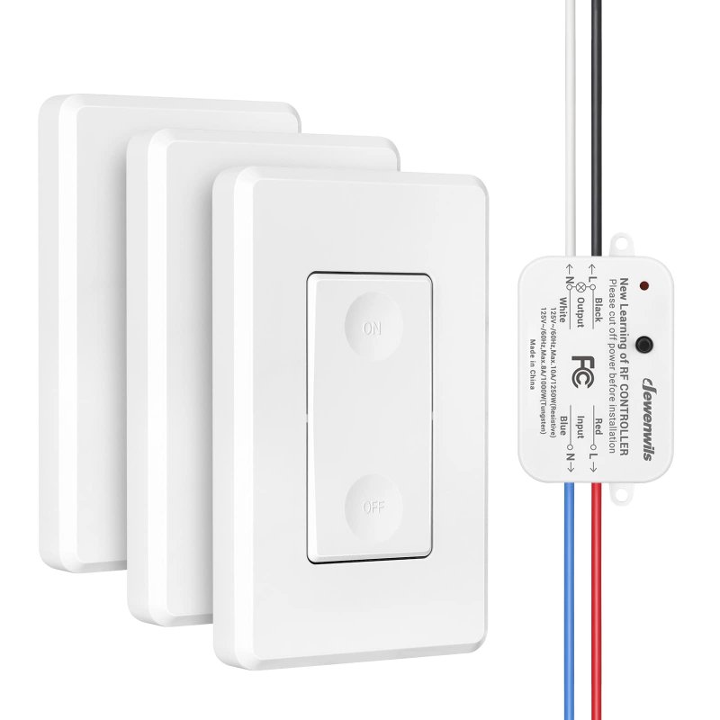 Dewenwils Wireless Wall Light Switch Kit No Wifi Needed Remote Control For Small Appliance Lamps Lighting Fixture In-wall
