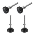 4 Sets Knurled Knobs Thumb Screws With Nuts Washers Metric M4 X 35mm Male Thread 18mm Plastic Head 304 Stainless Steel Stud 