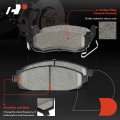 Front Rear Ceramic Disc Brake Pads Set For Select Jeep Models Commander 2006-2010 Grand Cherokee 2005-2010 With Hardware 8 Pcs