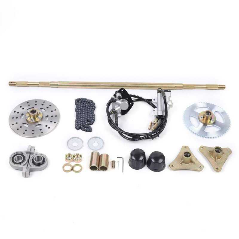 29 In Go Kart Rear Wheel Axle Shaft Assembly Kit With Hub T8f Chain And Brake Master Cylinder For Atv Quad Model Au125 J