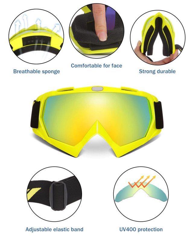 Dirt Bike Goggles Motocross Atv Utv Anti Uv Riding Ski