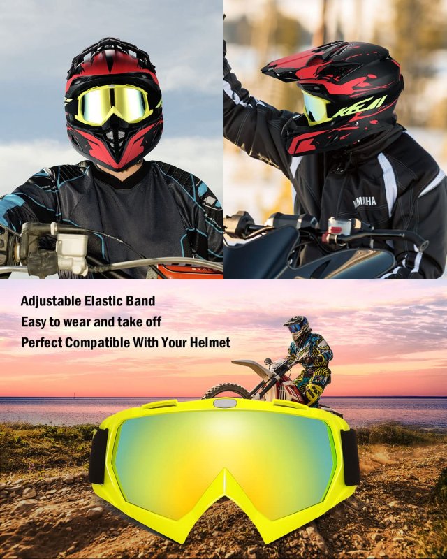 Dirt Bike Goggles Motocross Atv Utv Anti Uv Riding Ski