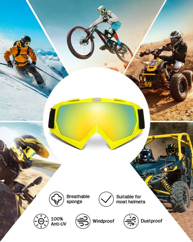 Dirt Bike Goggles Motocross Atv Utv Anti Uv Riding Ski