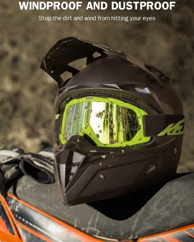 Dirt Bike Goggles Motocross Atv Utv Anti Uv Riding Ski