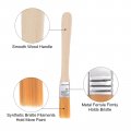 Uxcell 0 5 Width Small Paint Brush Nylon Bristle With Wood Handle Painting Tool For Wall Door Cabinets Furniture Fences 10pcs