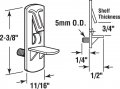 Prime-line U 11301 Self-locking Shelf Support Pegs 5mm Peg X 3 4 In Plastic Pack