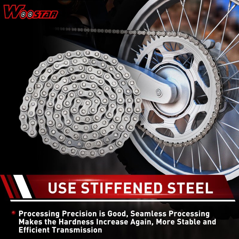 428 Chain 132 Link Replacement For 110cc 125cc 150cc 200cc 250cc Chinese Atv 4 Wheeler Quad Pit Dirt Bike Go Kart