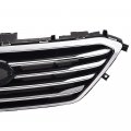 G-plus Chrome Front Bumper Upper Grille Grill Insert Compatible With Hyundai Sonata 2015 2016 2017 Black