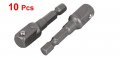 Uxcell 1 4-inch Hex Shank 3 8-inch Impact Power Drill Socket Adapter 10pcs