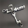 Xkh Group Motorcycle Chrome Long Angled Adjustable Peg Mounting Kit Zombie Footrest For V-star Roadstar Suzuki Boulevard With