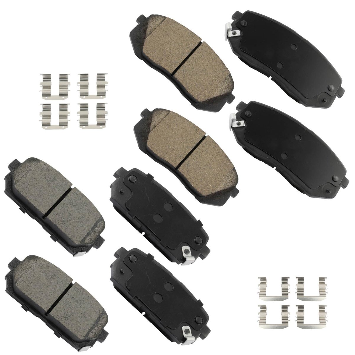 Brake Pad Set 8pcs Front And Rear Ceramic D1295 D1296
