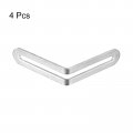Uxcell Adjustable Corner Code 4pcs 80x80mm Stainless Steel 90-degree L-shape Brace For Fixed Furniture Shelf Bed Table