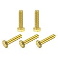 Brass Hex Bolts M8x35mm 5pcs Fully Thread Grade 4 8 Solid Hexagon Head Bolt Machine Screws For Machinery 