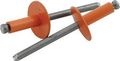 Orange 3 16 Large Head Aluminum Steel Mandrel Pop Rivets 50 Ct Racing Fasteners 