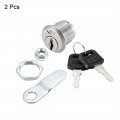 Uxcell Cam Lock 5 8 Cylinder Length With No 4 Nut-on Type Keyed Different 2pcs