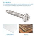 Phillips Hex Washer Self Tapping Screws M6 X 40mm 304 Stainless Steel Flange Sheet Metal Screw 10pcs