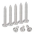 Phillips Hex Washer Self Tapping Screws M6 X 40mm 304 Stainless Steel Flange Sheet Metal Screw 10pcs 