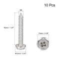 Phillips Hex Washer Self Tapping Screws M6 X 40mm 304 Stainless Steel Flange Sheet Metal Screw 10pcs